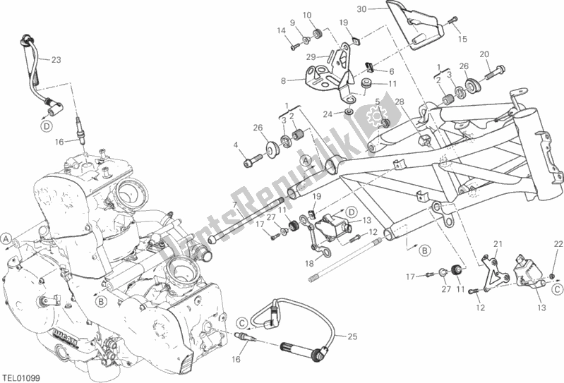 Tutte le parti per il Telaio del Ducati Multistrada 950 SW Thailand 2017
